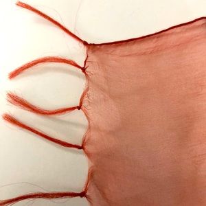 Cheshire Scarf pink coral ombré silk wrap transparent layer effect Excellent